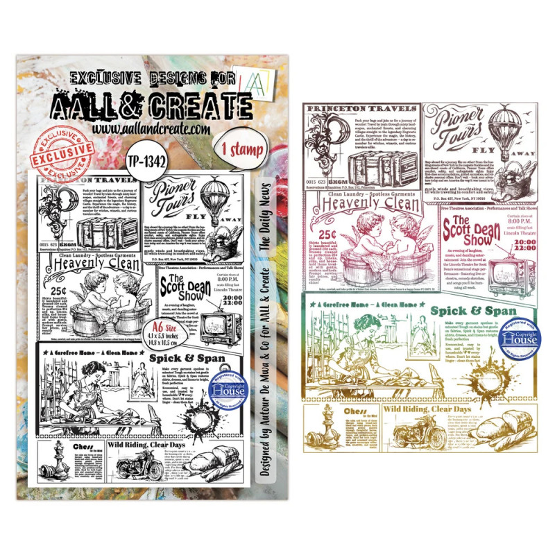 AALL And Create - Stamp Set A6 - Geometric Gazette - The Daily News - AALL-TP-1342