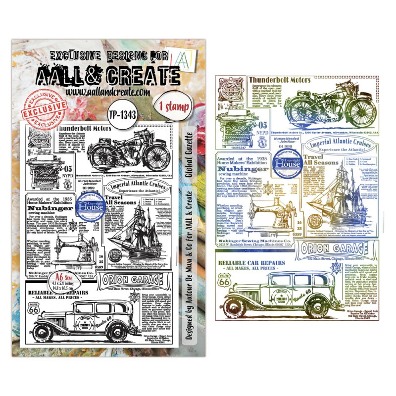 AALL And Create - Stamp Set A6 - Geometric Gazette - Global Gazette - AALL-TP-1343