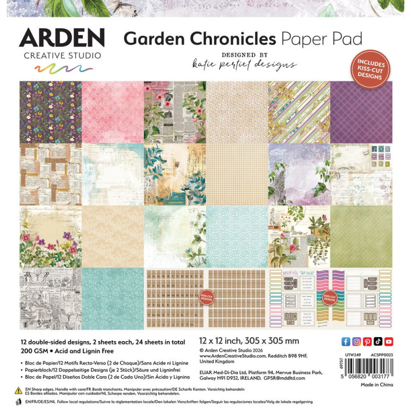 Arden Creative Studio - Papirblok 30x30 - Garden Chronicles