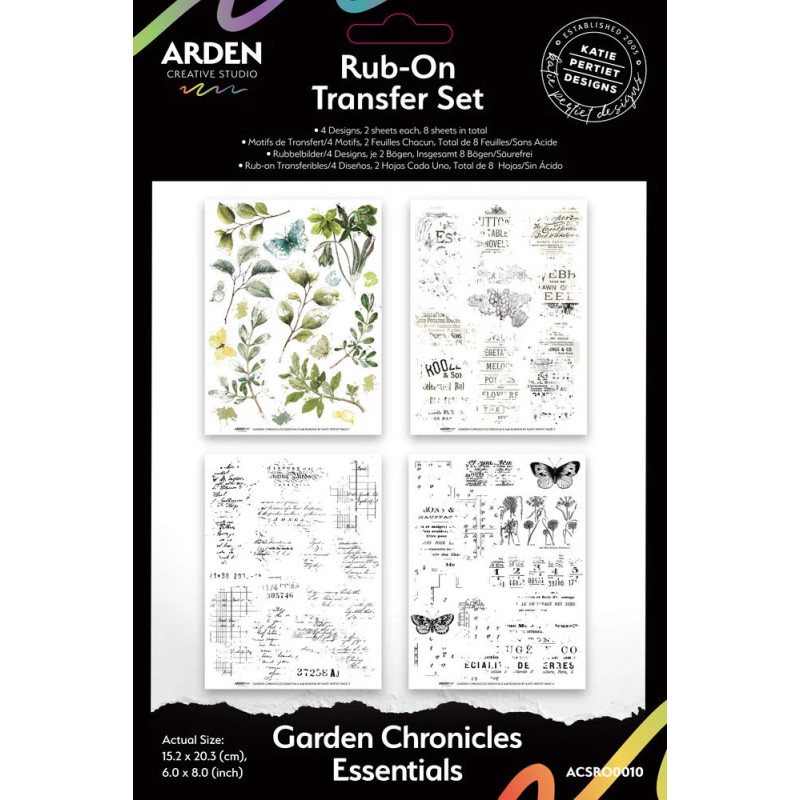 Arden Creative Studio - Rub-On Transfer Set - Garden Chronicles Essentials