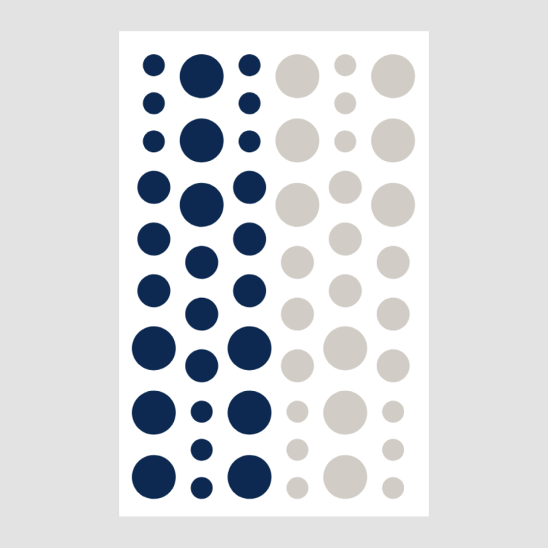 Design5 - Enamel Dots MAT - Kongeblå + Beige - D500028ED