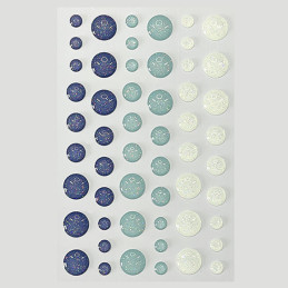 Design5 - Enamel Dots GLIMMER - Kongeblå + Blå + Klarblå - D500030ED