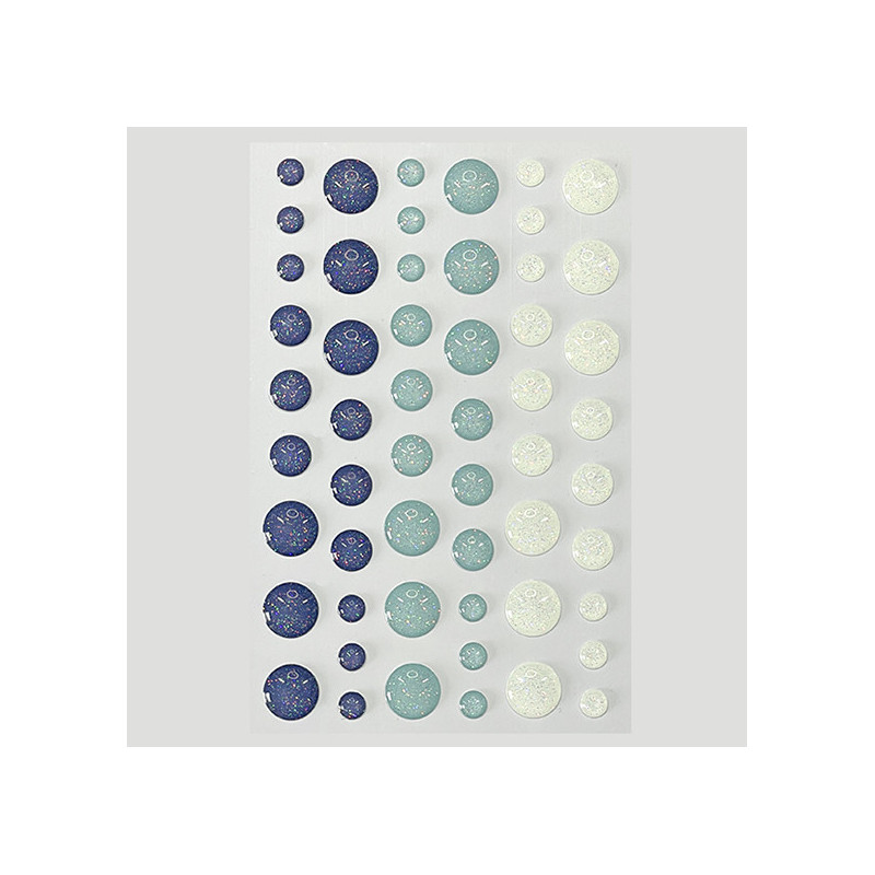Design5 - Enamel Dots GLIMMER - Kongeblå + Blå + Klarblå - D500030ED