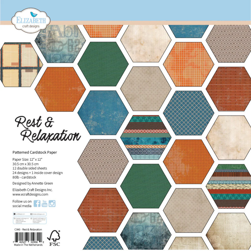 Elizabeth Craft Designs - Papirpakke 30.5x30.5 - Rest & Relaxation