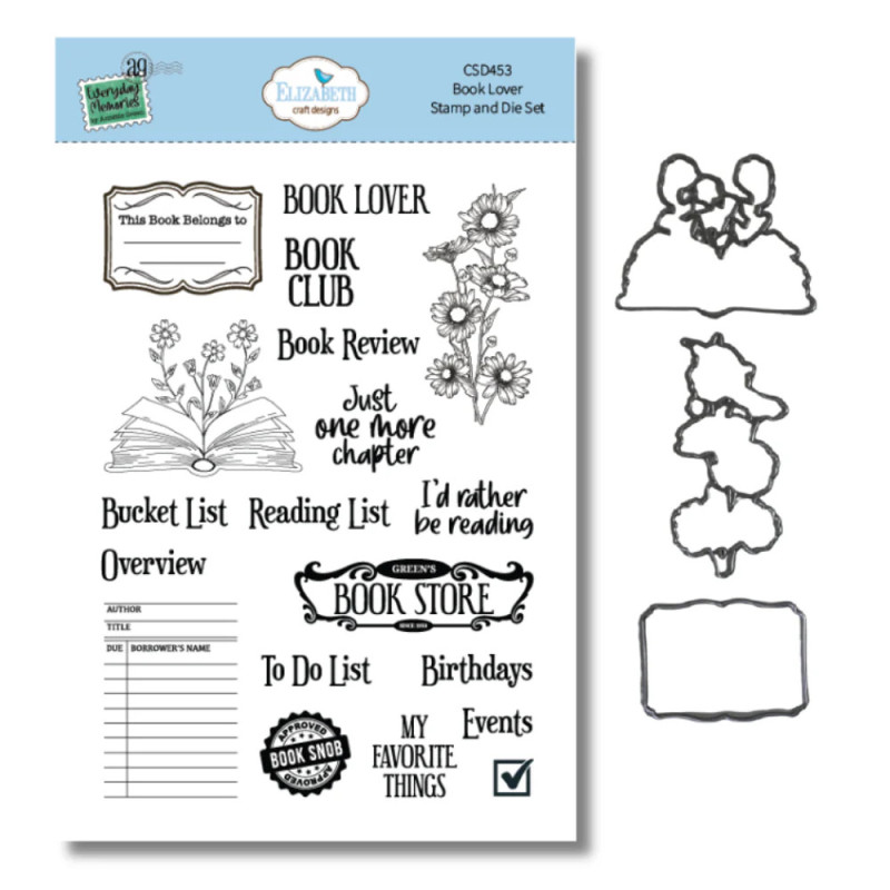 Elizabeth Craft Designs - Stamp And Die Set - Everyday Memories - Book Lover