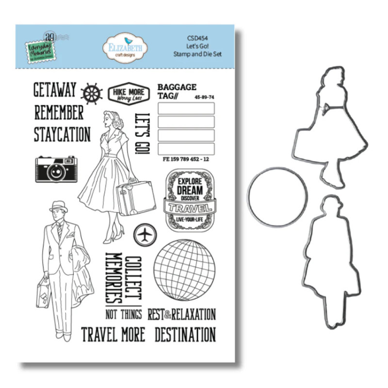 Elizabeth Craft Designs - Stamp And Die Set - Everyday Memories - Let's Go!