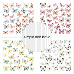 Simple And Basic - Papirpakke 15x15 - Beautiful Butterflies - SBP567