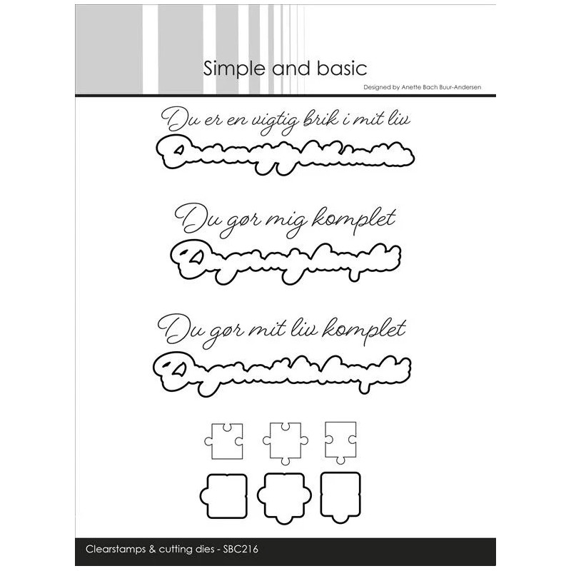 Simple And Basic - Stempel + Die - Danske Tekster - SBC216
