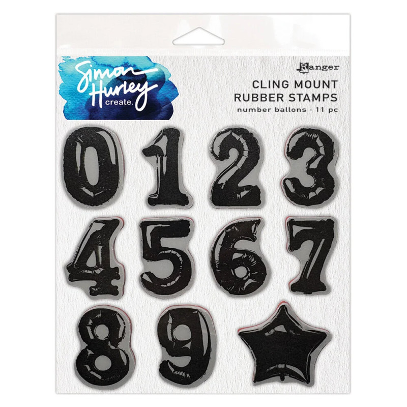 Ranger - Simon Hurley Create - Cling Mount Stamp - Number Balloons - HUR93930