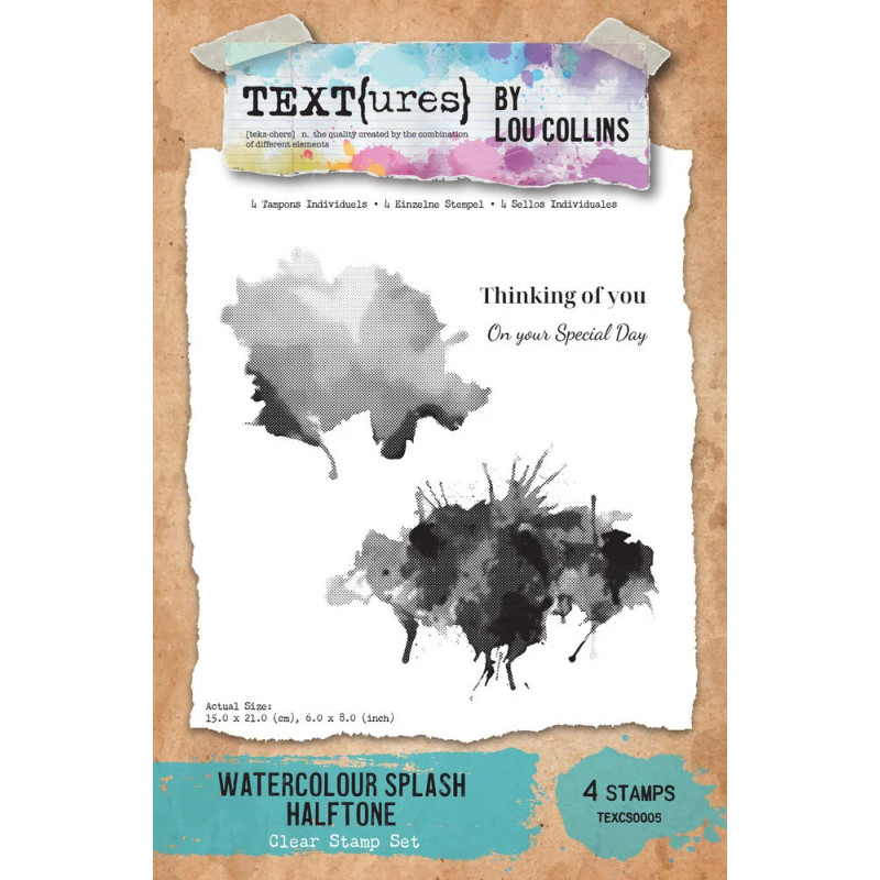 TEXT(ures) - Clear Stamp - Dragonfly Dreams - Watercolour Splash Halftone - TEXCS0005
