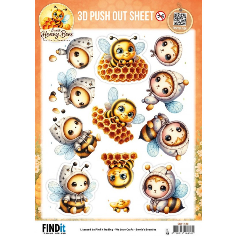Pushout - Berries Beauties - Sweet Honey Bees - Honeycomb Friends - SB11128