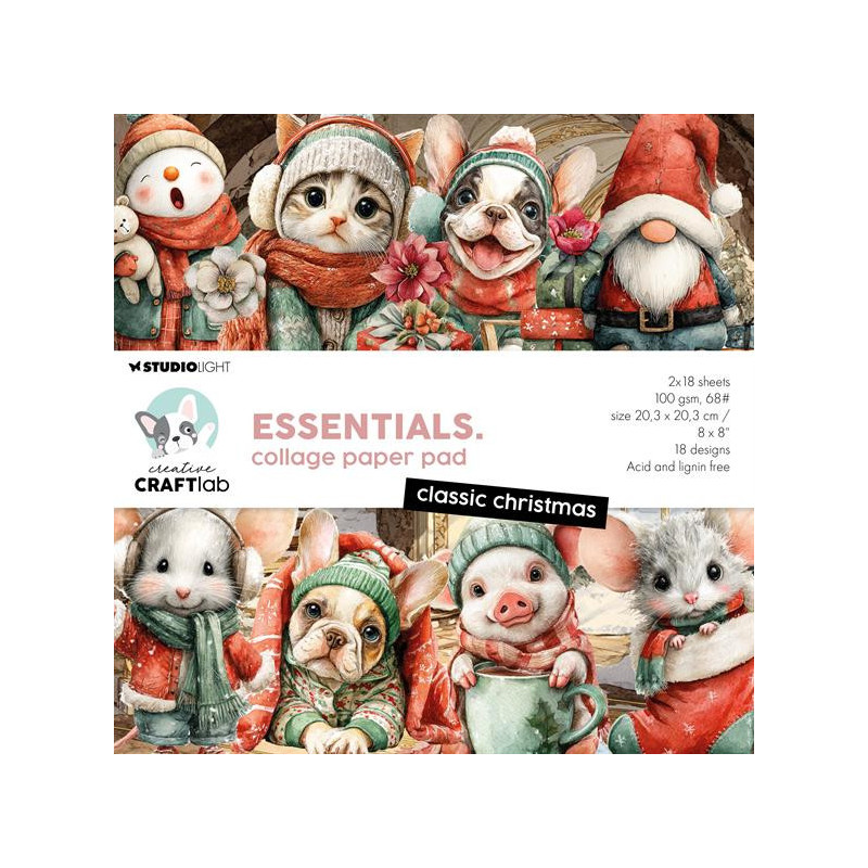 Studio Light - Paper Pad 20x20cm - Classic Christmas - CCL-ES-CPP498