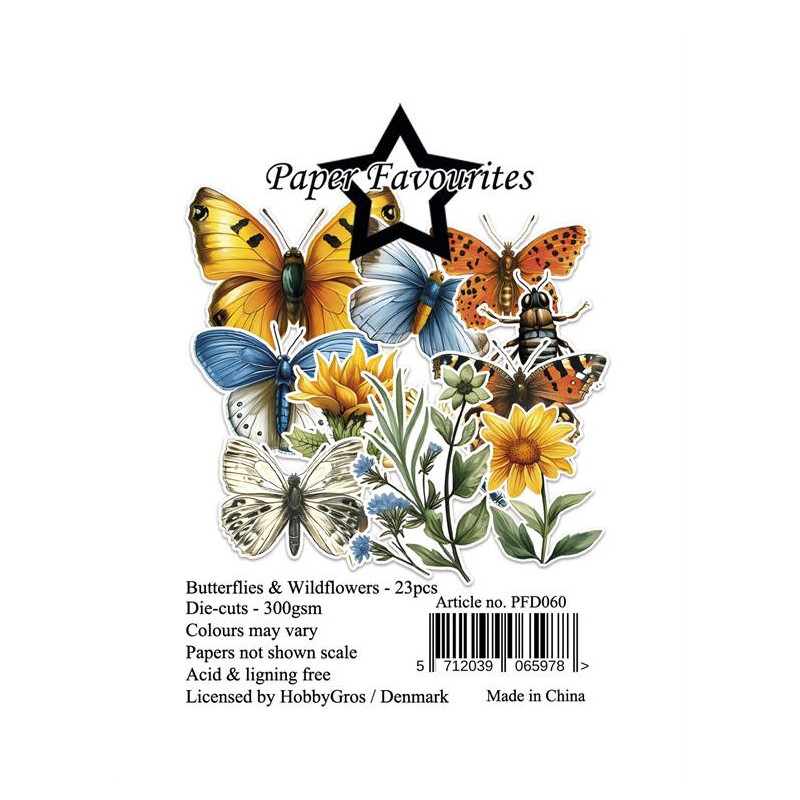 Paper Favourites - Die Cuts - Butterflies & Wildflowers - PFD060