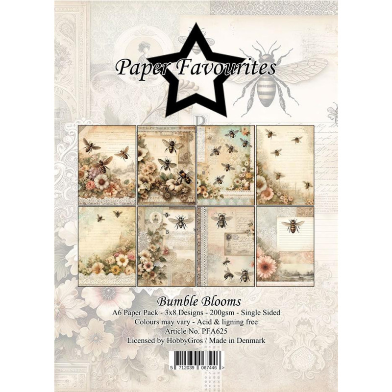 Paper Favourites - Papirpakke A6 - Bumble Blooms - PFA625