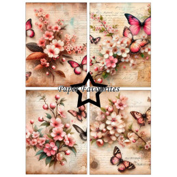 Paper Favourites - Papirpakke A6 - Vintage Sakura - PFA627