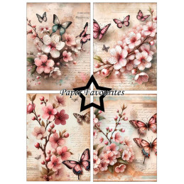 Paper Favourites - Papirpakke A6 - Vintage Sakura - PFA627