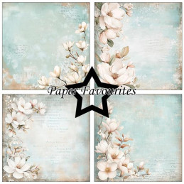 Paper Favourites - Papirpakke 15x15 - Dusty Blue Magnolia - PF585