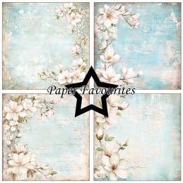 Paper Favourites - Papirpakke 15x15 - Dusty Blue Magnolia - PF585