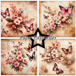 Paper Favourites - Papirpakke 15x15 - Vintage Sakura - PF586