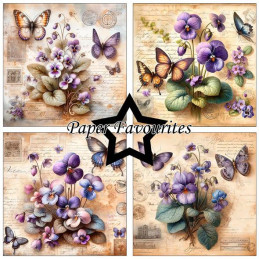 Paper Favourites - Papirpakke 15x15 - Vintage Violet - PF587