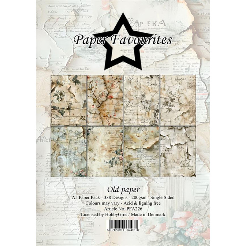 Paper Favourites - Papirpakke A5 - Old Paper - PFA226