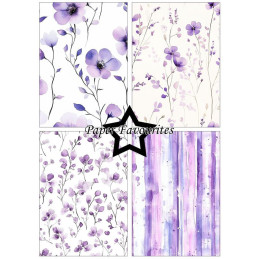 Paper Favourites - Papirpakke A5 - Purple Floral - PFA227