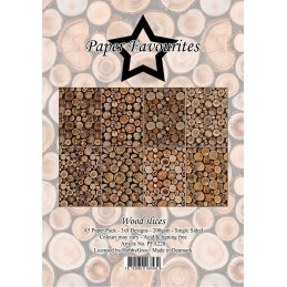 Paper Favourites - Papirpakke A5 - Wood Slices - PFA228