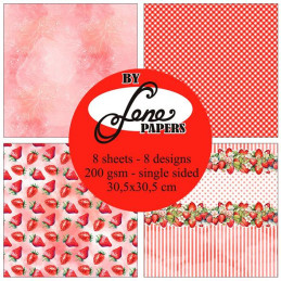 By Lene - Papirpakke 30x30 - Strawberry Time - BLP382