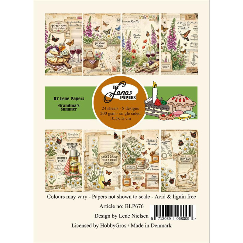 By Lene - Papirpakke A6 - Grandma's Summer - BLP676