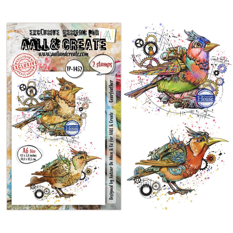 AALL And Create - Stamp Set A6 - Gearlight Core - Gearfeather - AALL-TP-1452