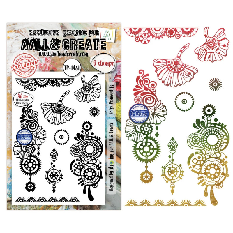 AALL And Create - Stamp Set A6 - Cercle De Couleurs - Frise Pendentifs - AALL-TP-1461