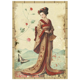 Stamperia - Mini Rice Paper A6 - Oriental Garden - DFSA6X08