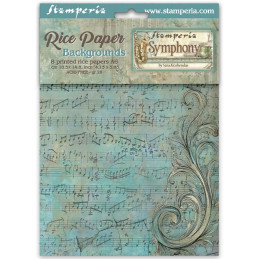 Stamperia - Rice Paper Backgrounds A6 - Symphony - DFSAK6055