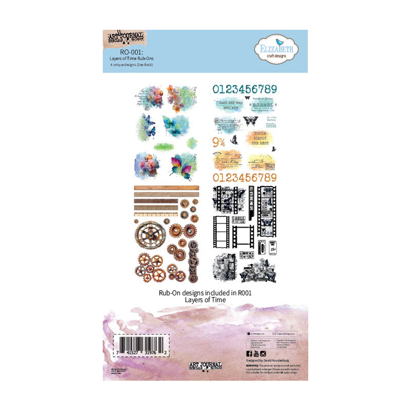 Elizabeth Craft Designs - Art Journal Specials - Rub Ons - Layers Of Time