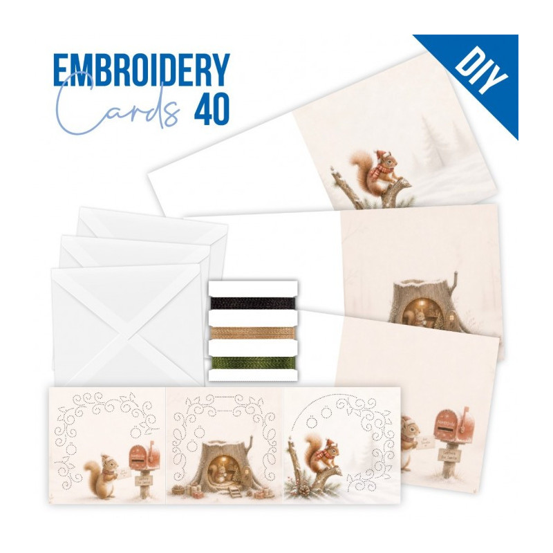 Stitch And Do Cards 40 - Christmas Squirrel