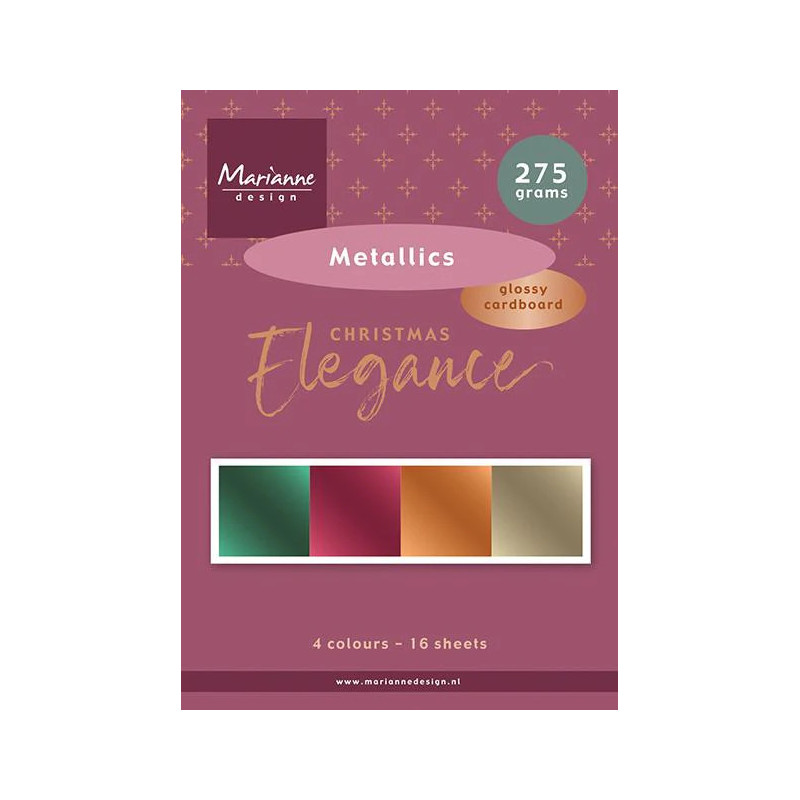 Marianne Design - Papirblok A5 - Christmas Elegance - Metallics - PK9225