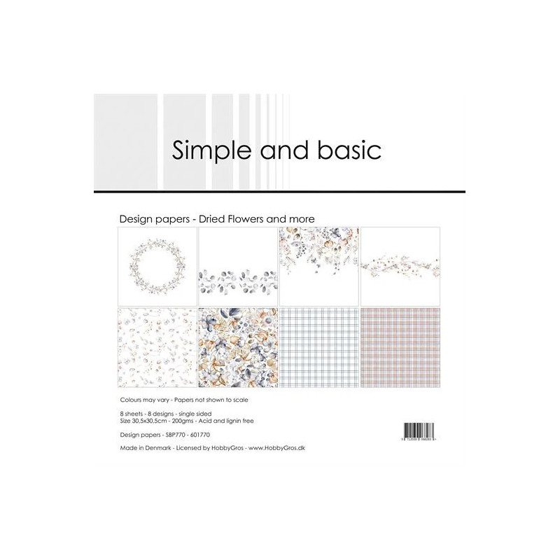 Simple And Basic - Papirpakke 30.5x30.5 - Dried Flowers And More - SBP770