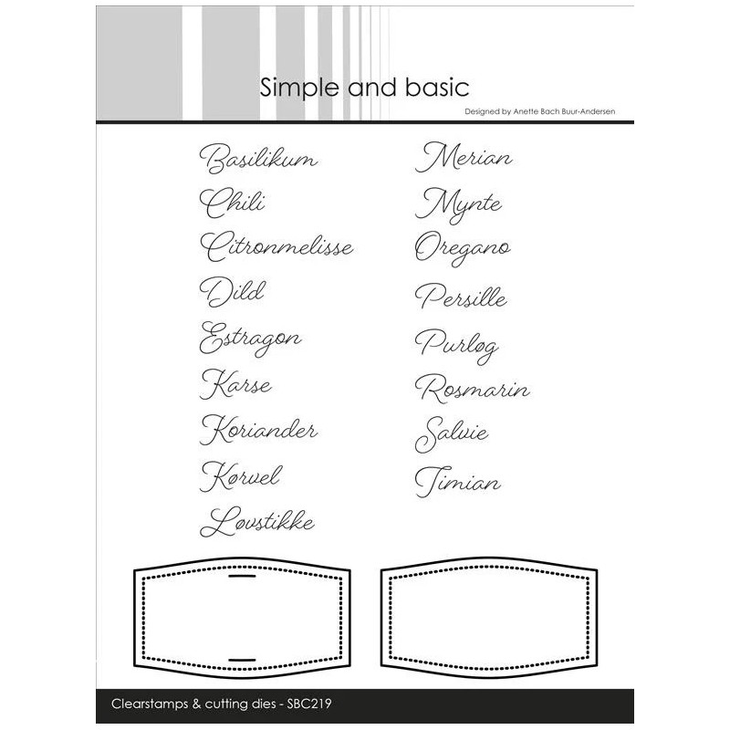 Simple And Basic - Stempel + Die - Danske Tekster - SBC219