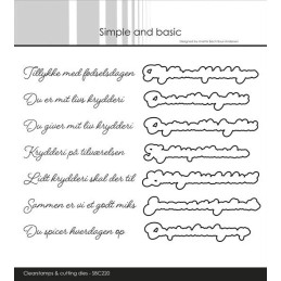 Simple And Basic - Stempel + Die - Danske Tekster - SBC220