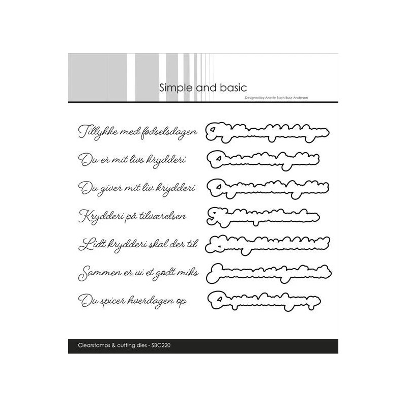 Simple And Basic - Stempel + Die - Danske Tekster - SBC220