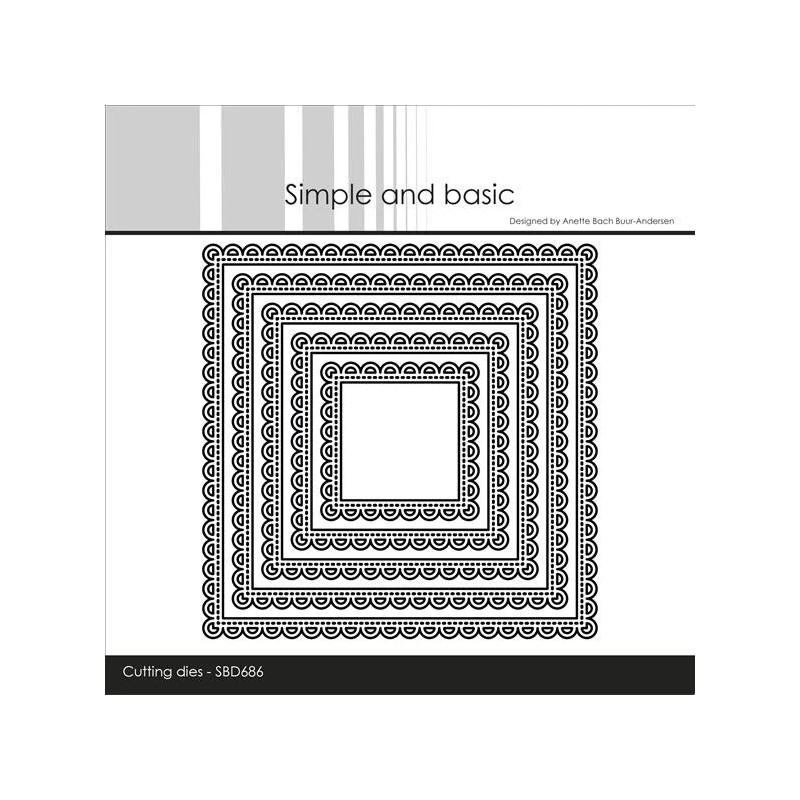 Simple And Basic - 10 x 10 Squares Scalloped Edges - SBD686