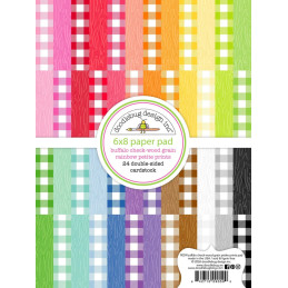 Doodlebug Design - Papirblok 6x8 - Buffalo Check-Wood Grain Rainbow