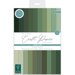 Craft Consortium - Papirblok A4 - The Essentials Premium Cardstock - Green Tones