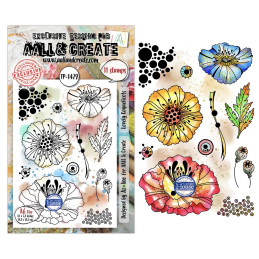AALL And Create - Stamp Set A6 - Lovely Couleurs - Lovely Coquelicots - AALL-TP-1479