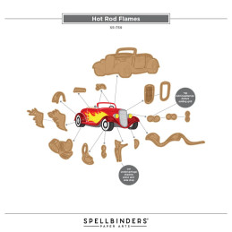 Spellbinders - Classic Road Legends 2.0 - Hot Rod Flames - S5-759