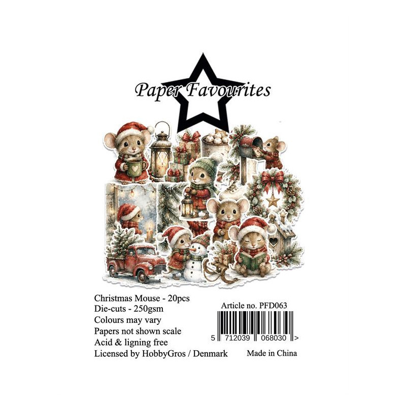 Paper Favourites - Die Cuts - Christmas Mouse - PFD063