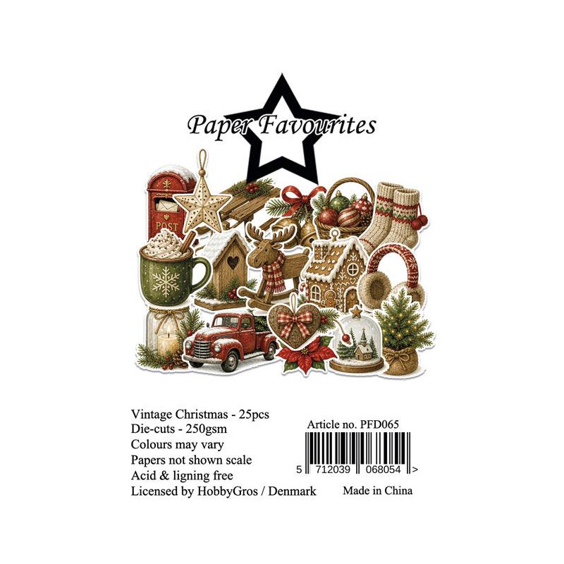 Paper Favourites - Die Cuts - Vintage Christmas - PFD065