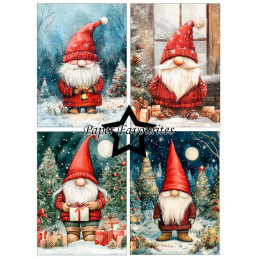 Paper Favourites - Papirpakke A6 - Christmas Gnomes 2 - PFA630