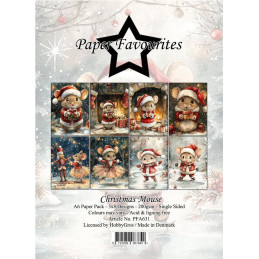 Paper Favourites - Papirpakke A6 - Christmas Mouse - PFA631
