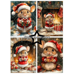Paper Favourites - Papirpakke A6 - Christmas Mouse - PFA631